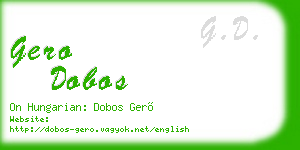 gero dobos business card