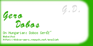 gero dobos business card